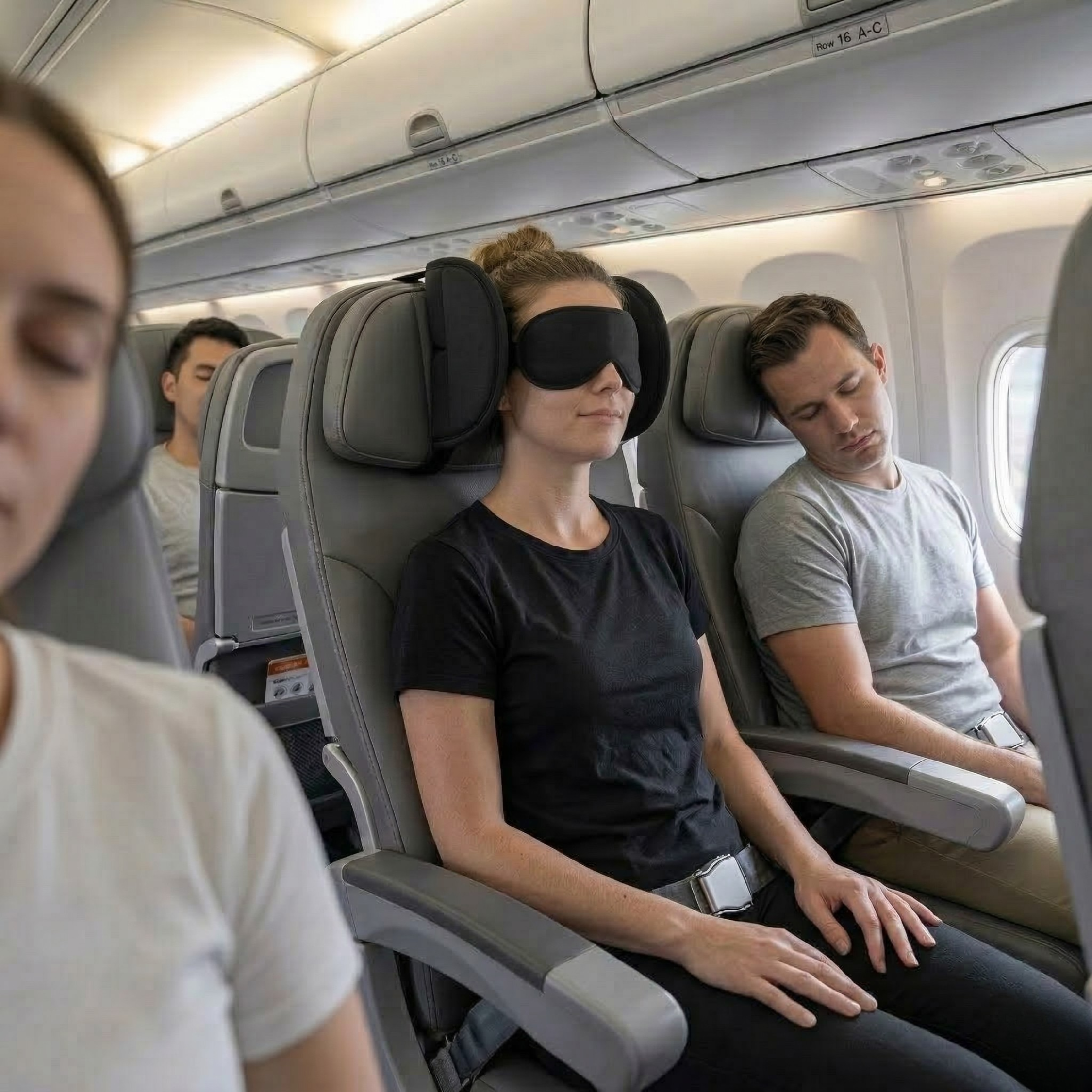 Ergonomiskt 360° sömnstöd för flyg